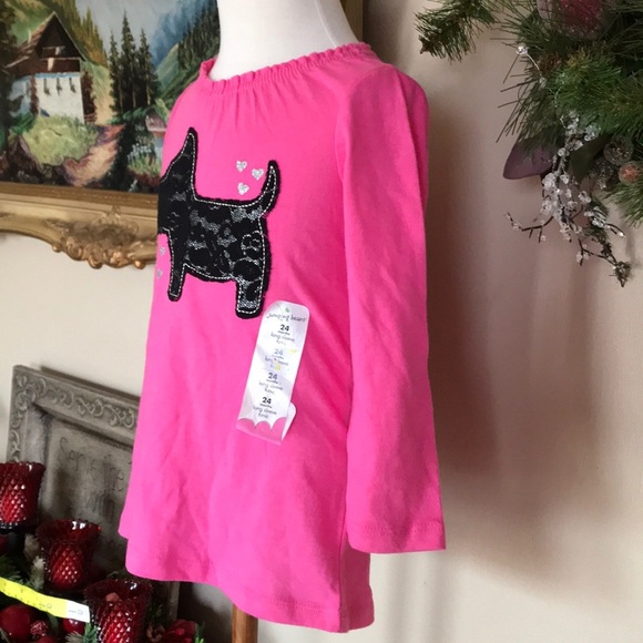 Jumping Beans Pink Long Sleeve Scottish Dog Blouse - Picture 4 of 6